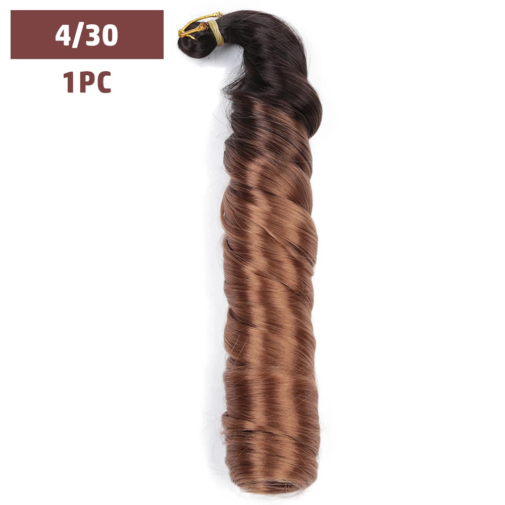 French Curls Braiding Hair 12-24inch Hair Extensions Synthetic Hairs Spiral Curls Braids Pre Stretched Loose Wave Braiding Hair