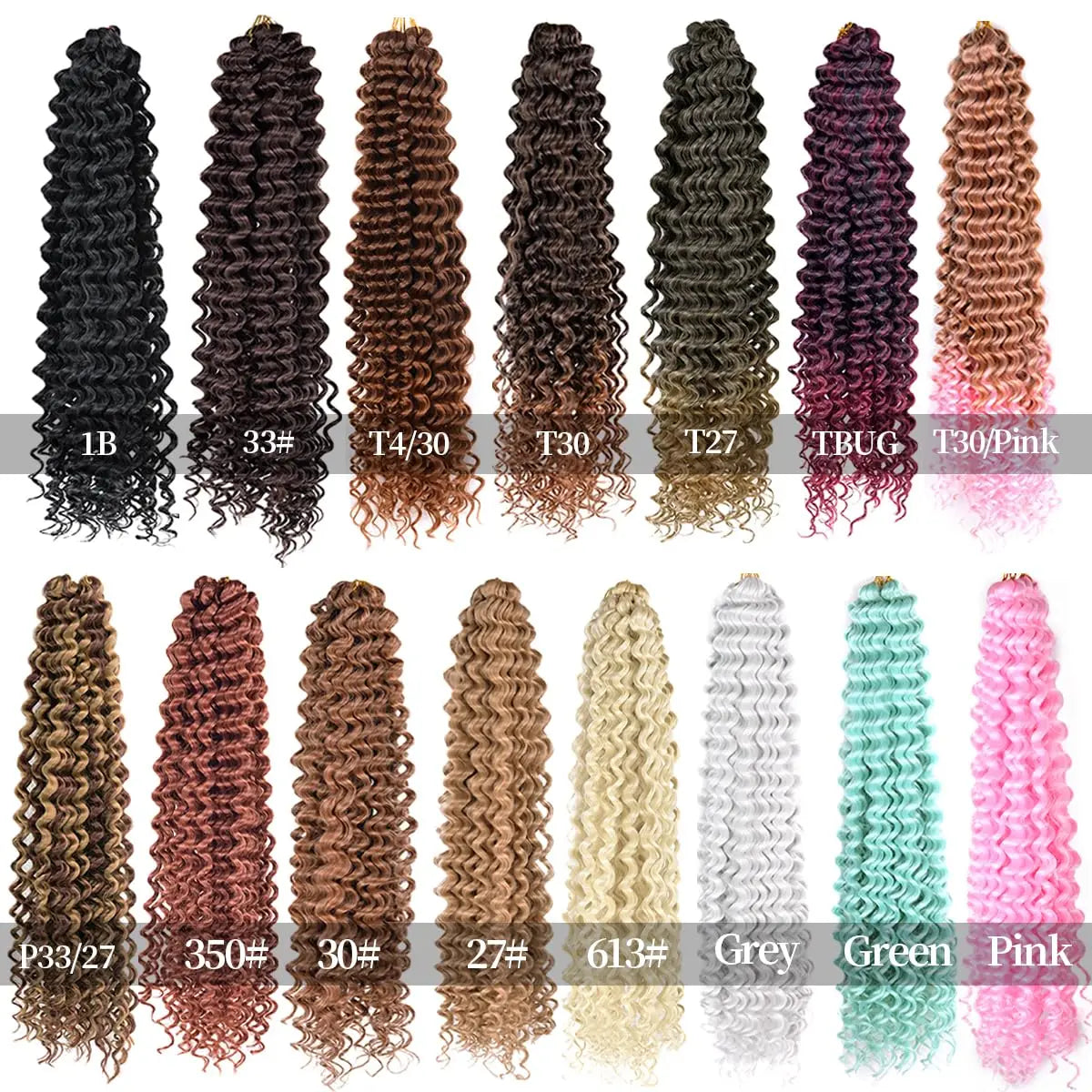 28 Inch Deep Wave Crochet Hair | Synthetic Ocean Wave Braiding Extensions