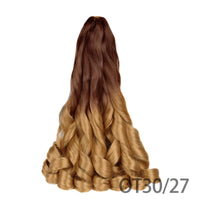 1B/Pink 24" Synthetic French Curly Braiding Hair Pre Stretched Loose Wavy Spiral Curl Crochet Braids Hair Extensions for Women