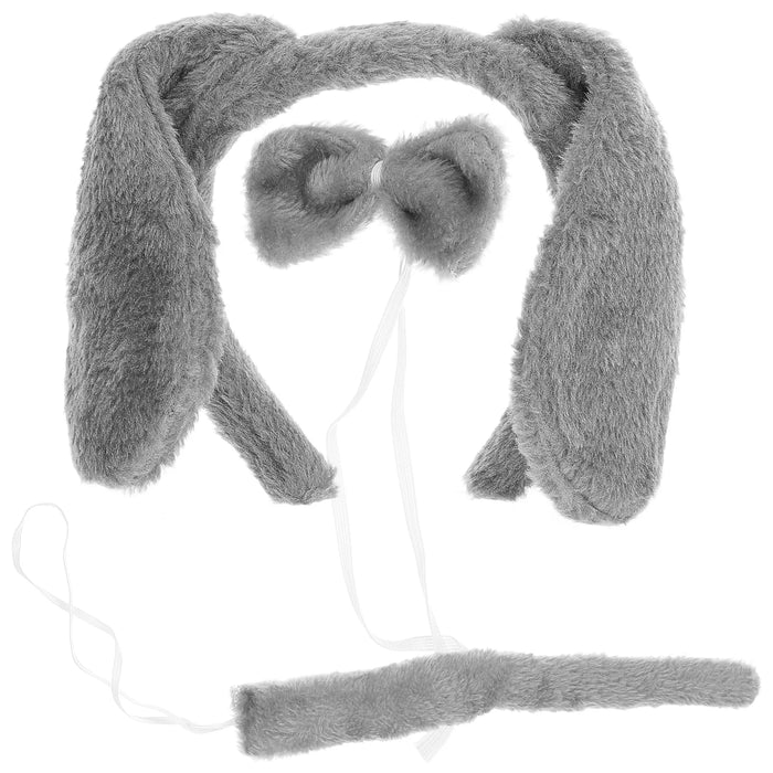 Costumes Cosplay Tail Tails Set Plush Bow Tie Dog Ears Headband Animal Headbands for Kids Fabric Child Decorative
