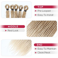 24 Inch Synthetic Dreadlock Extensions | 5 Strands Ombre Hippie Crochet Braids