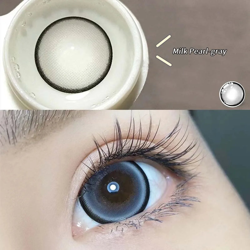 OVOLOOK Color Contact Lenses For Eyes Blue Purple Pink Black Gray Beauty Pupils 14.5mm Yearly