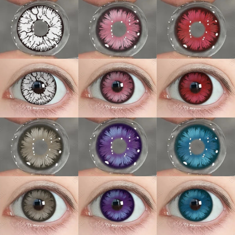 EYESHARE 1Pair Colored Contact Lenses for Eyes White Cosplay Lenses Red Anime Lenses Pink Colored Lens Yearly Blue Eye Contact