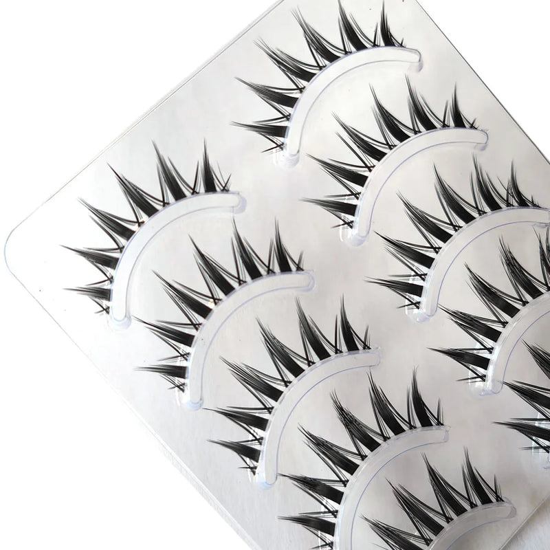 5 Pairs Natural Long Cat Eye False Eyelashes Cosplay Makeup Cross Strip Eye Lashes Handmade Manga Lashes Extension