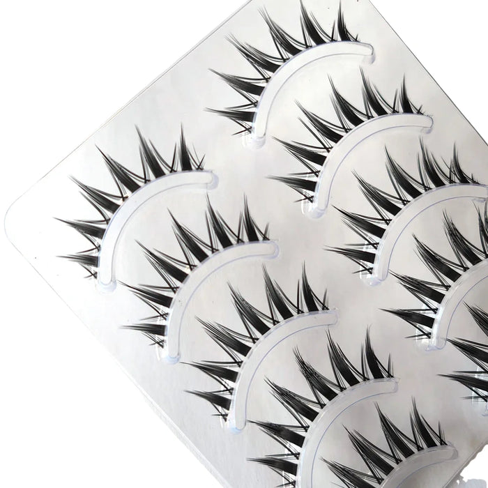 5 Pairs Natural Long Cat Eye False Eyelashes Cosplay Makeup Cross Strip Eye Lashes Handmade Manga Lashes Extension