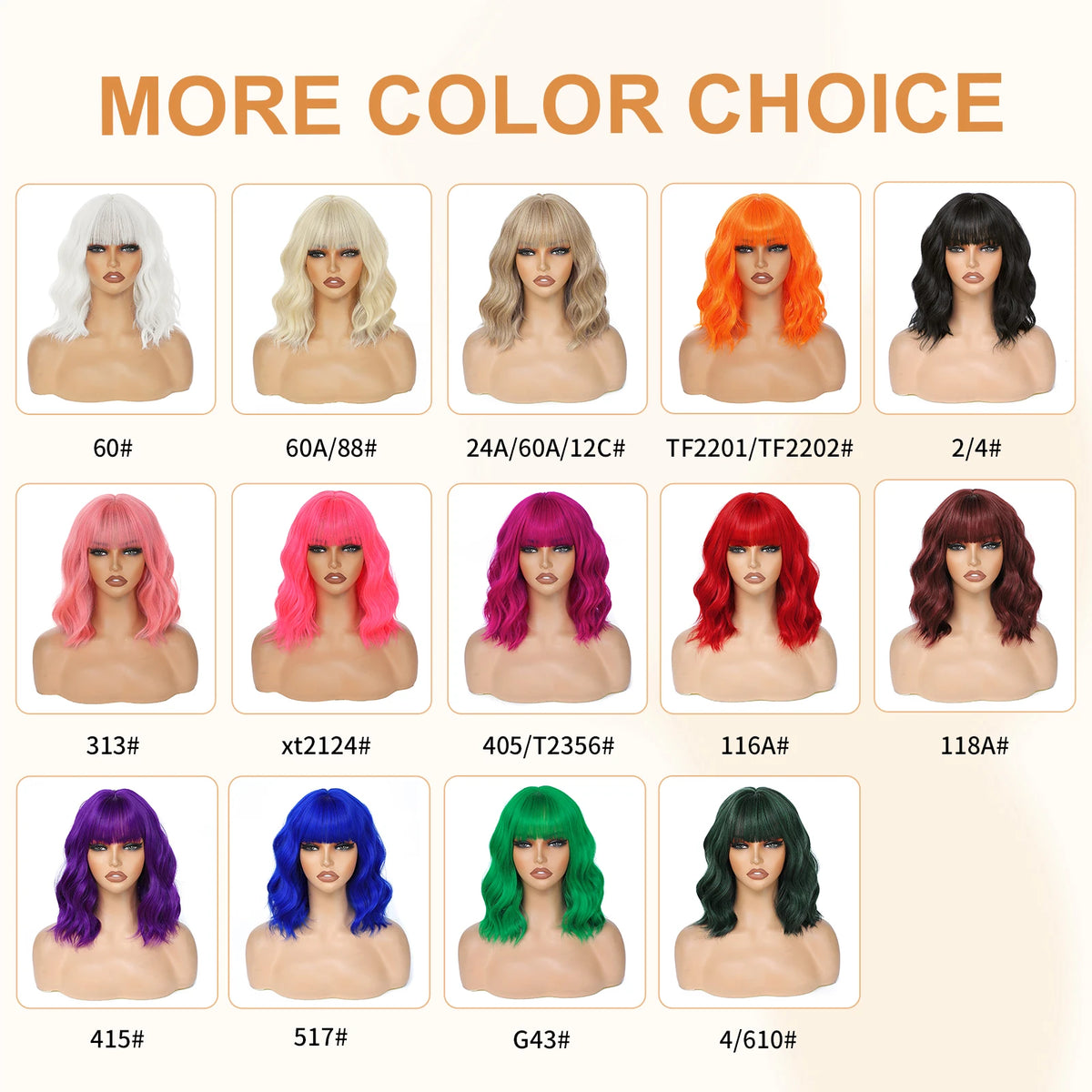 14inch Short Wavy Bob Synthetic Wig with Air Bangs Heat Resistance Shoulder Length Curled Wigs for Daily Use Cosplay for Women