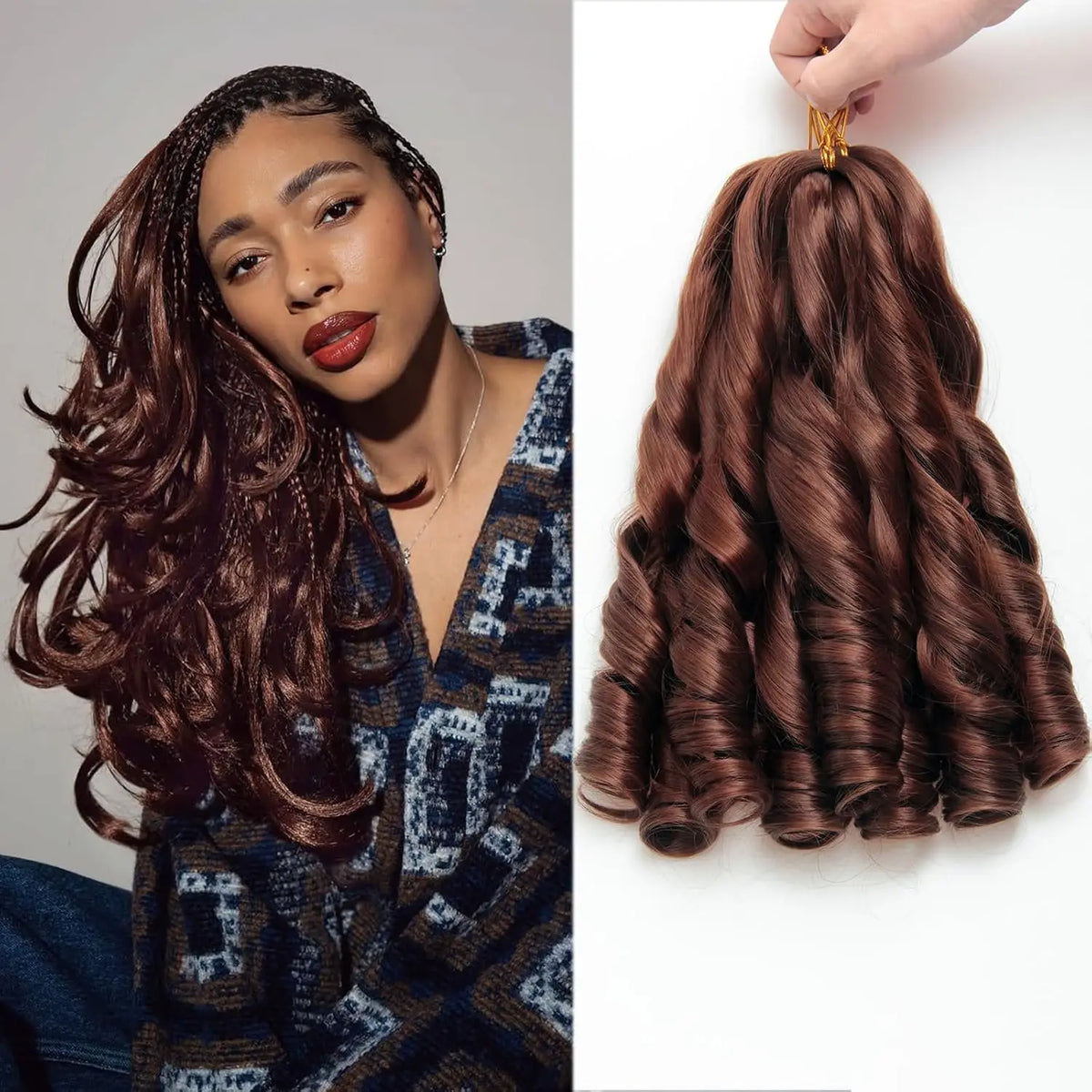 French Curl Crochet Braids Short Curly Crochet Hair Bouncy Synthetic knotless Braiding