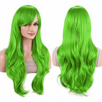 70cm Long Colorful Synthetic Hair Water Wavy Cosplay Wigs with Bangs Costume Wig for Women