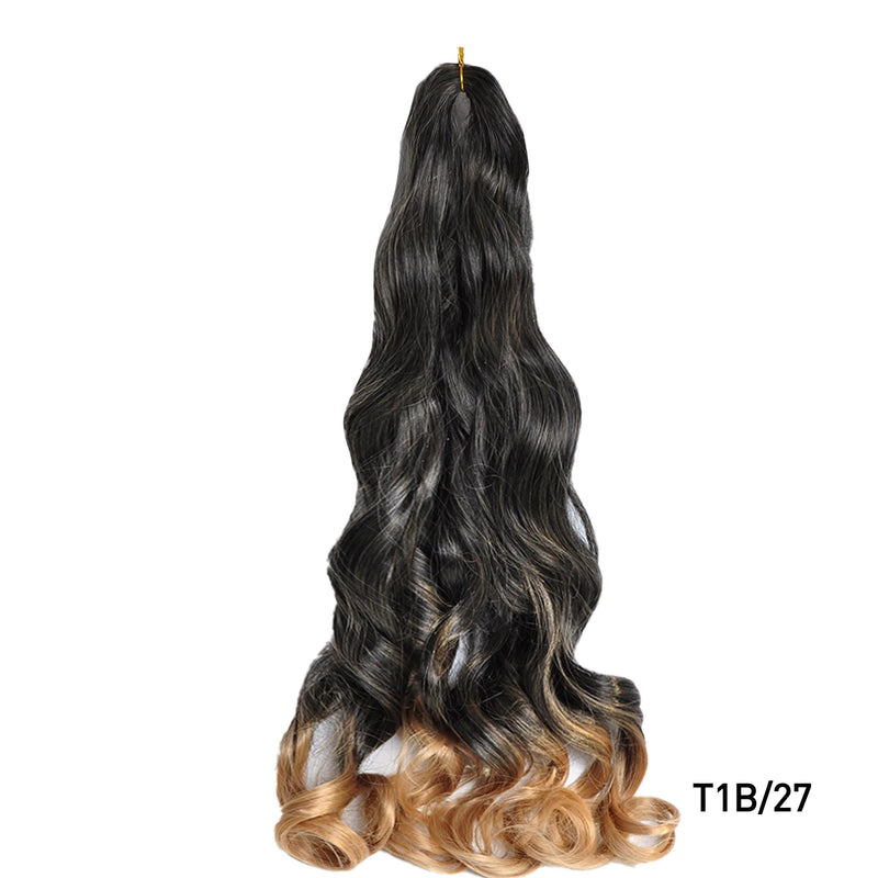 French Curls Braiding Hair Extensions Synthetic Hair Loose Wave Spiral Curl Braids High Temperature Ombre Pre Stretched Hair