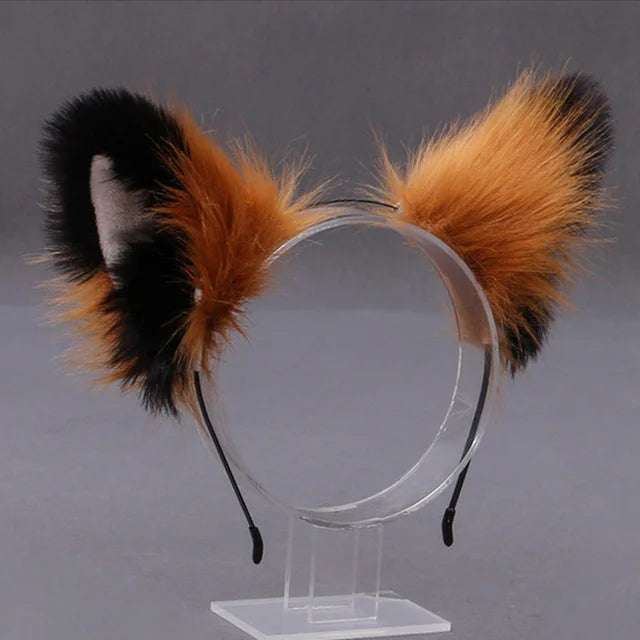 Furry Animal Cat Fox Ear Hair Hoops Party Cosplay Fur Hairband Girls Fashion Halloween Anime Headbands Headwear Hair Accessories