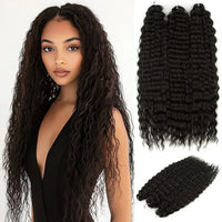 22 Inch Ombre Blonde Rainbow Water Wave Crochet Hair – 300g Synthetic Curly Braiding Extensions