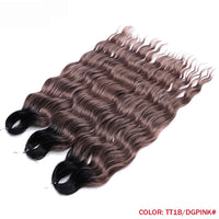 Water Wave Ombre Blonde Braiding Hair Extensions – Deep Wave Afro Curl Crochet for Women