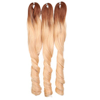 18 Inch French Curly Crochet Braiding Hair Synthetic Blonde Loose Wave Braids Hair Spiral Curls Hair Extensions