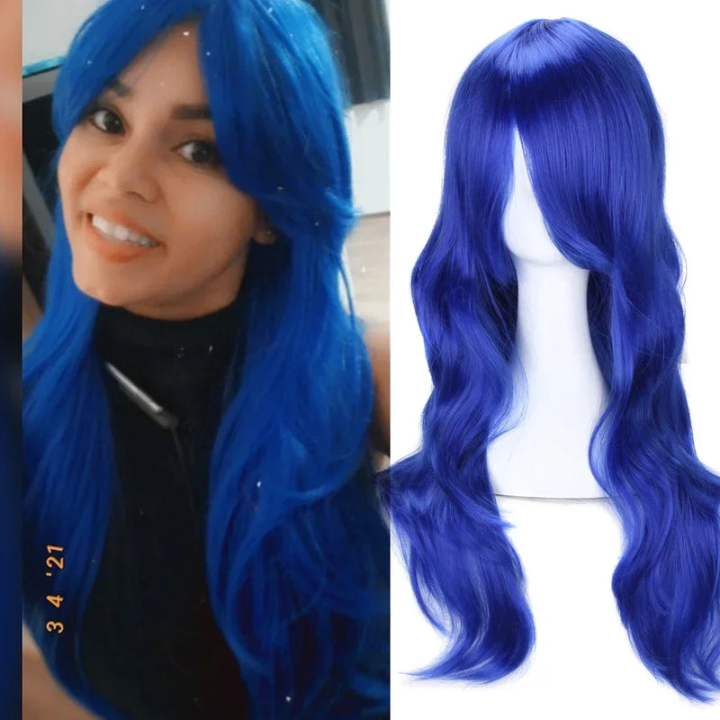 Cosplay Anime Long Wavy Pink Blue Red Blonde Black Green White Brown Cosplay Wig Synthetic Wig