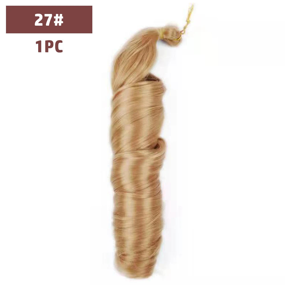 French Curls Braiding Hair 12-24inch Hair Extensions Synthetic Hairs Spiral Curls Braids Pre Stretched Loose Wave Braiding Hair