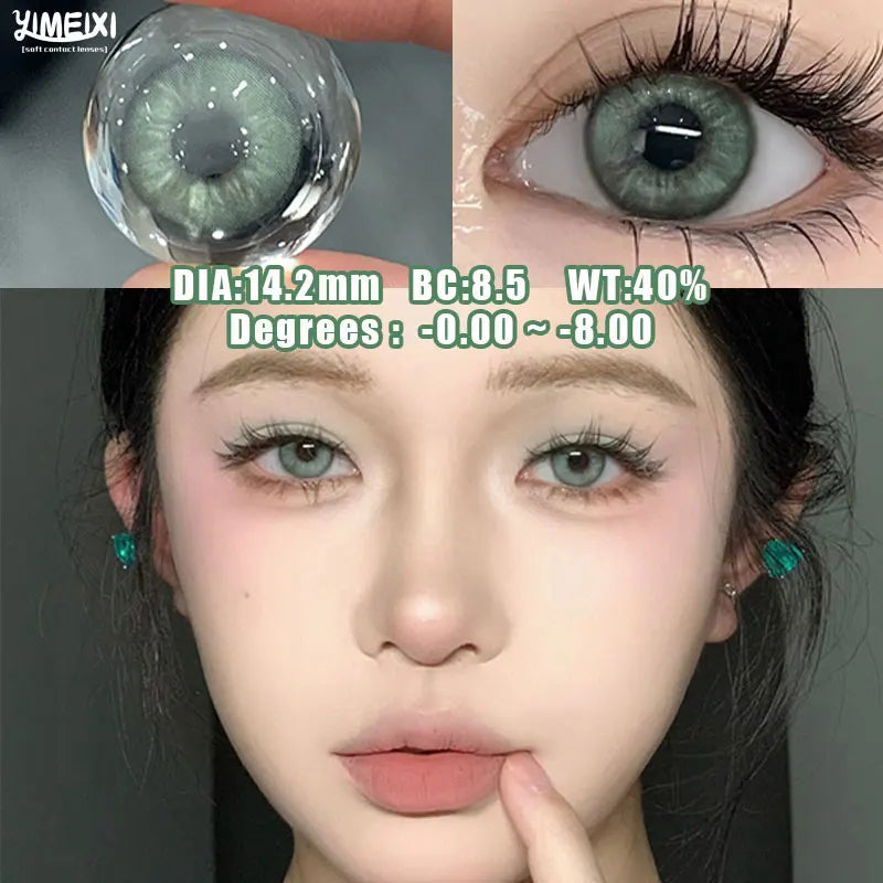 YIMEIXI 5 Pairs 1Day Pink Contacts Lenses Myopia Prescription Daily Disposable Eyes Nature Colored Lenses Makeup Beauty Pupil