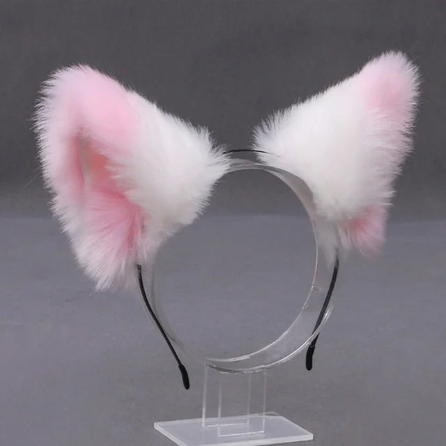 Furry Animal Cat Fox Ear Hair Hoops Party Cosplay Fur Hairband Girls Fashion Halloween Anime Headbands Headwear Hair Accessories