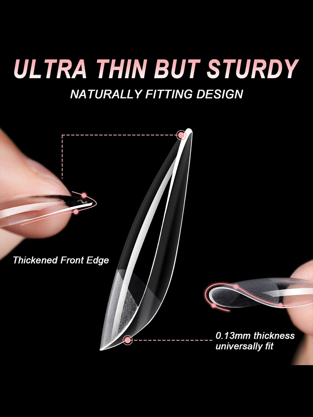 600PCS Short Almond Soft Gel Nail Tips Full Cover – Press On False Nail Tips for Acrylic Nails