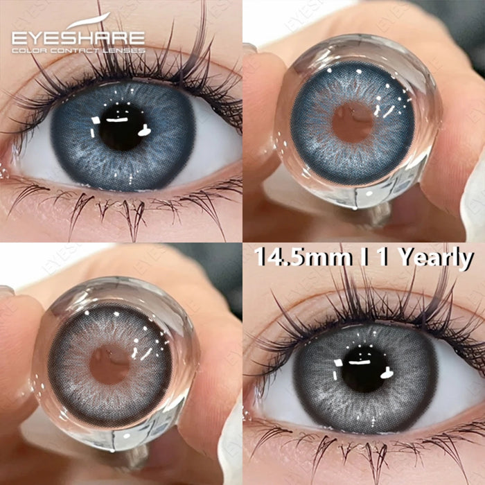 EYESHARE Colored Contact Lenses for Eyes Fashion Blue Lenses Brown Contact Lenses Green Eye Lenses Gray Lens Yearly 2pcs/pair