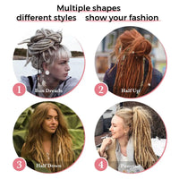 24 Inch Synthetic Dreadlock Extensions – 5 Strands/Pack Handmade Crochet Hair