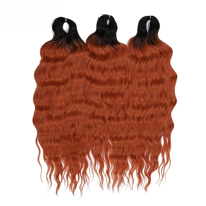Water Wave Ombre Blonde Braiding Hair Extensions – Deep Wave Afro Curl Crochet for Women