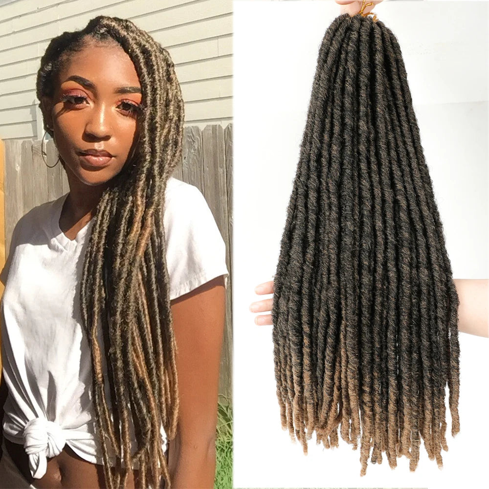 Dreadlocks Hair Synthetic Faux Locs Crochet Braids Ombre Color