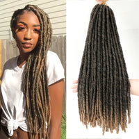 Dreadlocks Hair Synthetic Faux Locs Crochet Braids Ombre Color