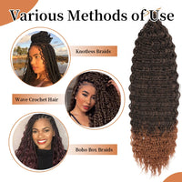 Ocean Wave Crochet Hair 22 Inch Deep Wave Curly Braiding Hair Soft Synthetic Crochet Braids for Black Women