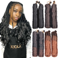 French Curls Braiding Hair Extensions Synthetic Hair Loose Wave Spiral Curl Braids High Temperature Ombre Pre Stretched Hair