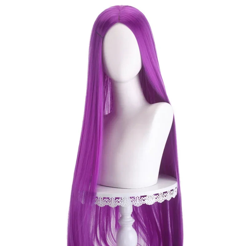 Long Straight Cosplay Wig 100cm Centre Parting Central Split Blond Pink Red Purple Heat Resistant Synthetic Hair Wigs
