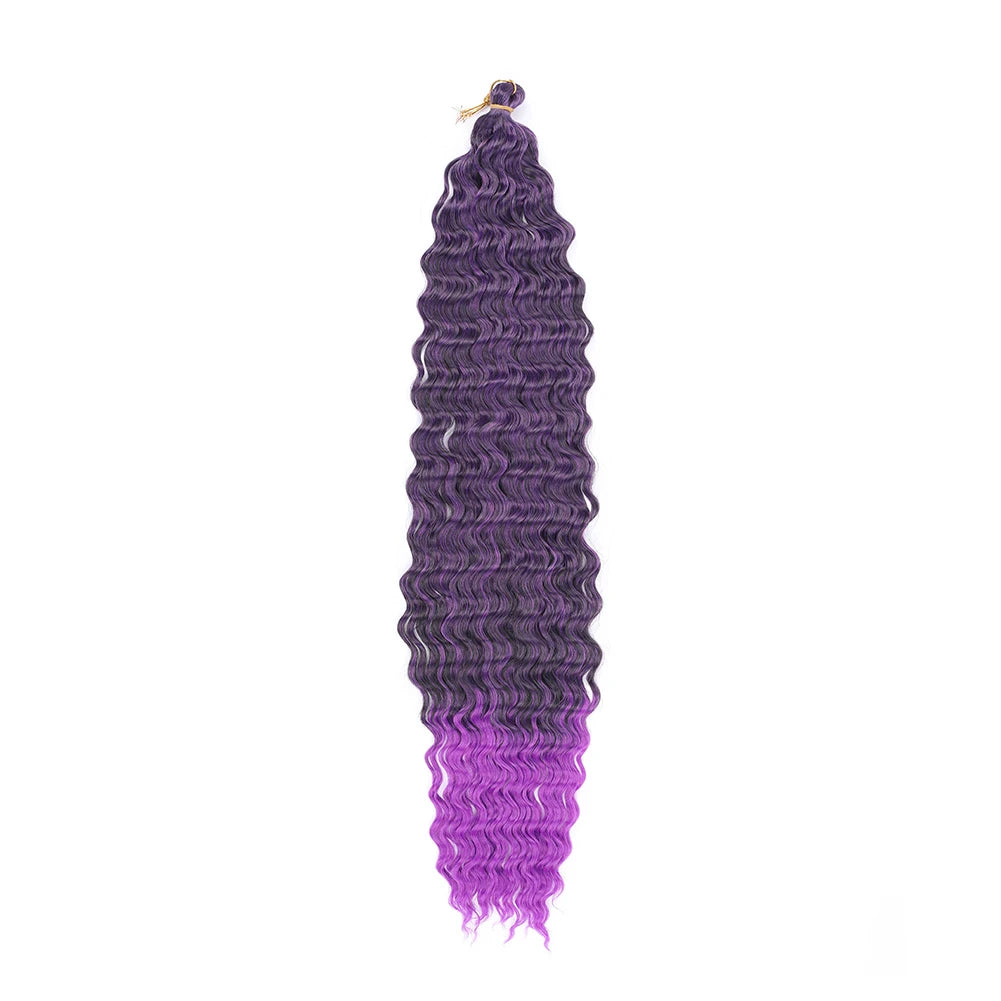 Ocean Wave Crochet Hair 22 Inch Deep Wave Curly Braiding Hair Soft Synthetic Crochet Braids for Black Women