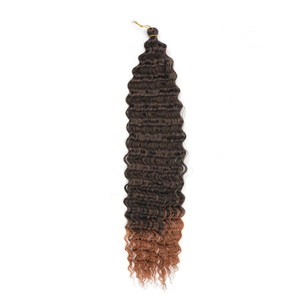 Ocean Wave Crochet Hair 22 Inch Deep Wave Curly Braiding Hair Soft Synthetic Crochet Braids for Black Women