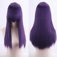 Cosplay Synthetic Wig 60cm Long Straight Curly Hairpiece Thickened High Temp Fiber Rainbow Color Rose Cap Party Halloween