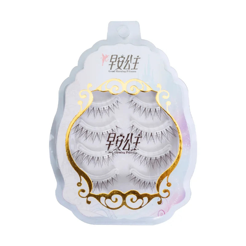 4pairs Natural False Eyelashes Thin Band Hand Made Short Lighter Eyelash Cosplay Korean Fashion Wispy Extension Makeup Tools