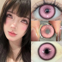 KSSEYEY Helloween Hot Selling 2pcs Colored Contact Lenses Green Eye Lens Yearly Cosplay Blue Makeup Degree 0 to -8.00 Anime Lens