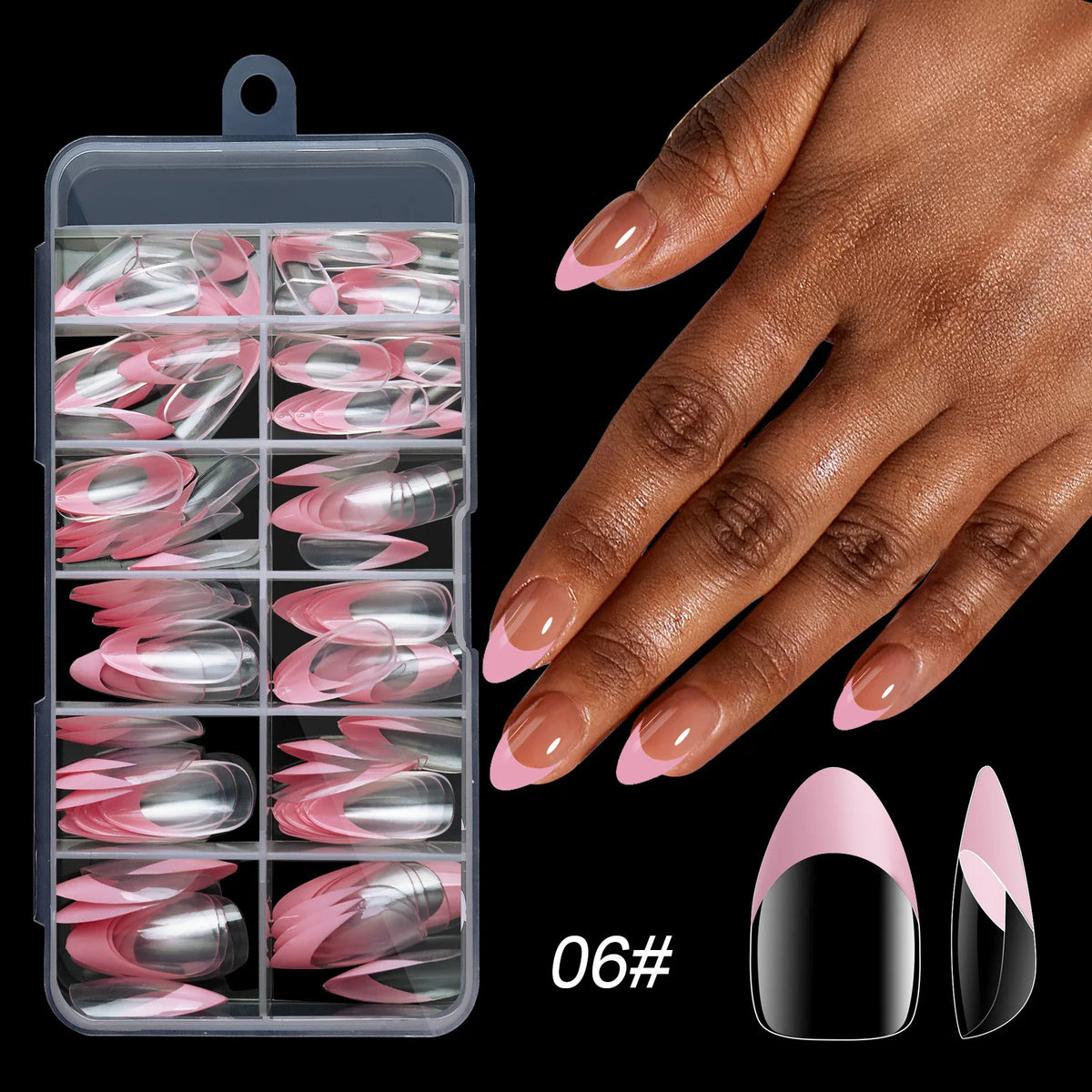 120PCS Acrylic French Press On Nails Medium Square Full Cover Nail Tips – Mixed Sizes, Removable False Nails