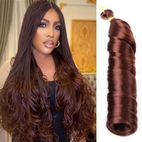 French Curls Braiding Hair 12-24inch Hair Extensions Synthetic Hairs Spiral Curls Braids Pre Stretched Loose Wave Braiding Hair
