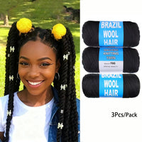 Brazilian Wool Braiding Hair | Acrylic Yarn for Crochet Braids Perfect for Senegalese twists, Senegal twist braids, and protective hairstyles