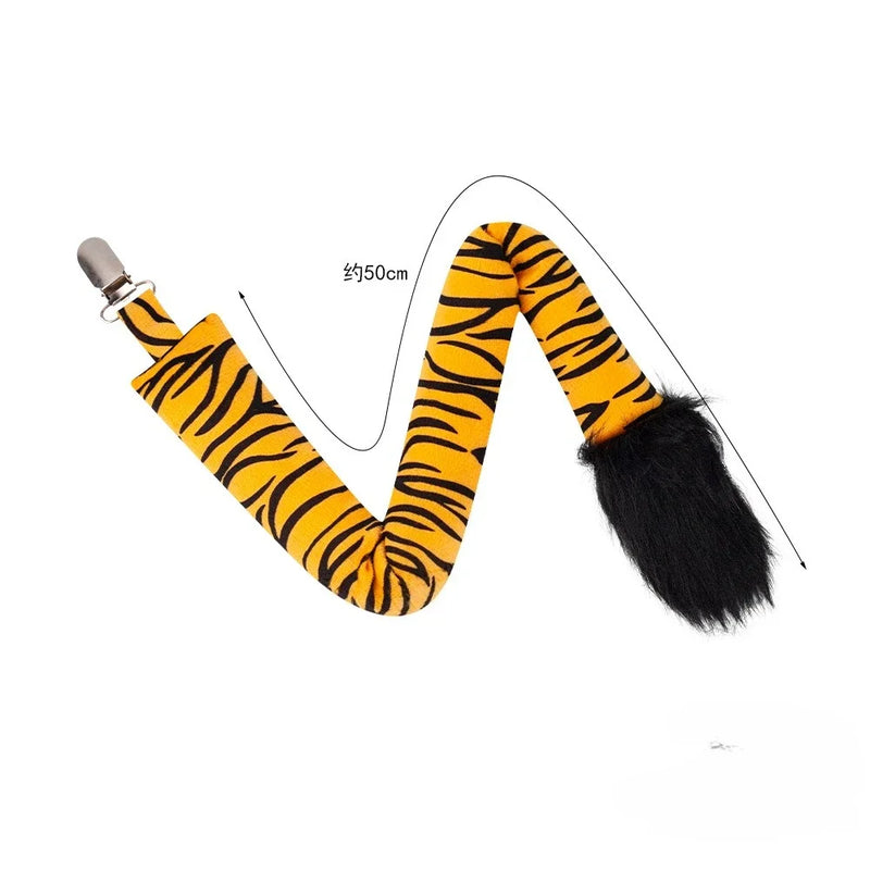 1pcs Animal Tail Costume Accessory Tails Masquerade Zoo Props Cat Devil Mouse Tiger Monkey Rabbit Zebra Cow Zebra