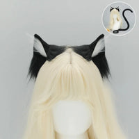 Handmade Plush Cat Ear Headband & Tail Set – Realistic Animal Cosplay Kit for Anime, Halloween & Furry Events
