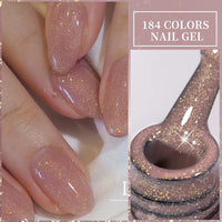 Sparkling Glitter Gel Nail Polish 184 Trendy Autumn Colors Long Lasting