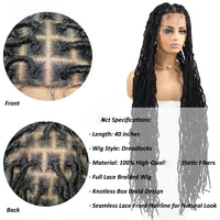 40" Dreadlock Wig Synthetic Full Lace Braided Wigs For Women Box Braids Wig Locs Braid Wig