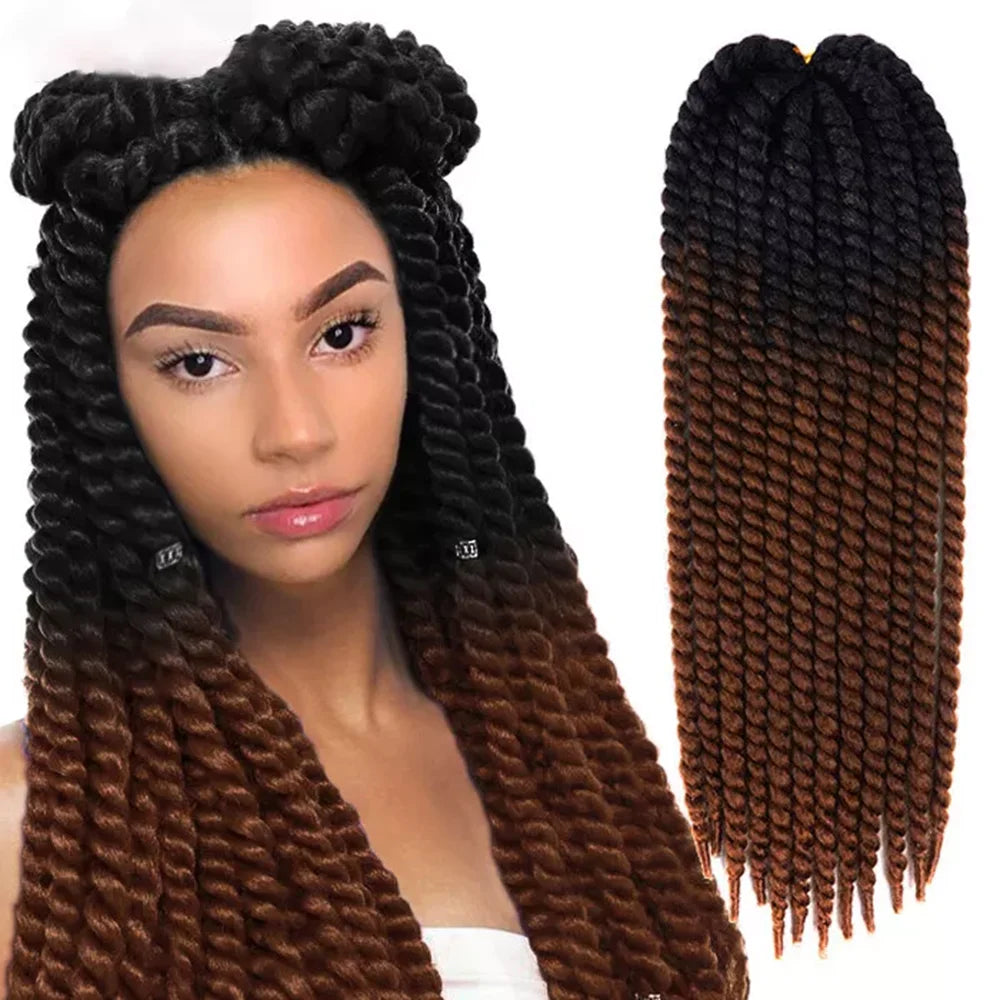 22 Inch Senegalese Twist Crochet Hair – Ombre Synthetic Jumbo Twist Braids (120g)