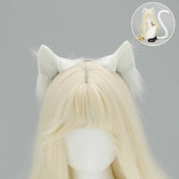 Handmade Plush Cat Ear Headband & Tail Set – Realistic Animal Cosplay Kit for Anime, Halloween & Furry Events