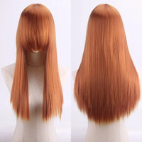 Cosplay Synthetic Wig 60cm Long Straight Curly Hairpiece Thickened High Temp Fiber Rainbow Color Rose Cap Party Halloween