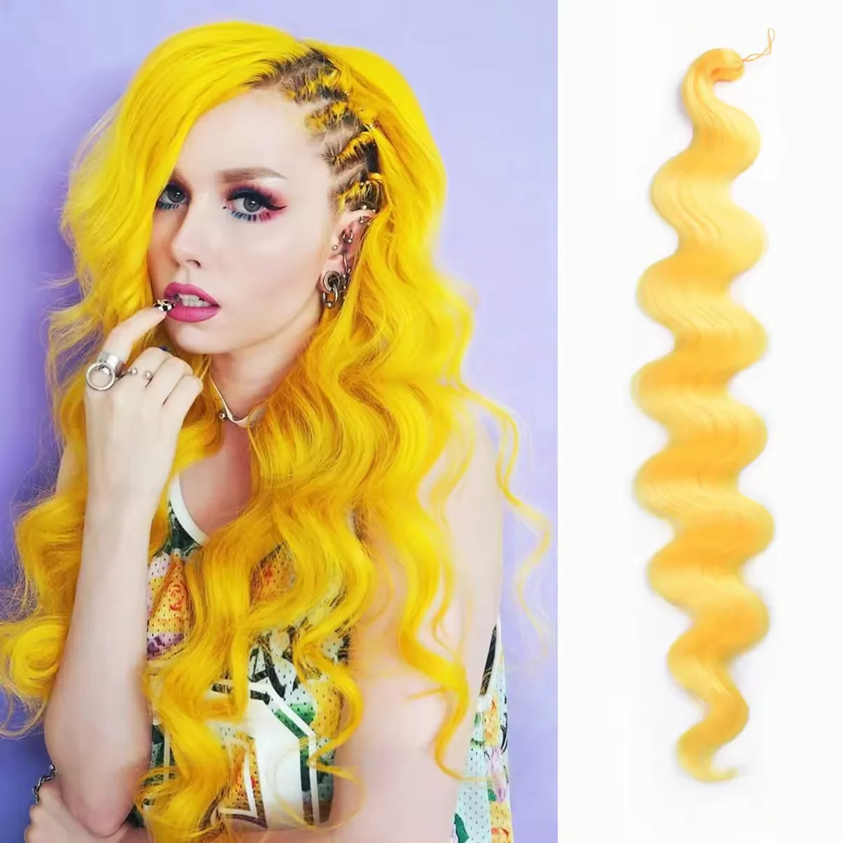 Long Deep Wave Braiding Hair 28 Inch Ocean Wave Crochet Hair Synthetic Deep Curly Crochet Hair Extensions For Black Women