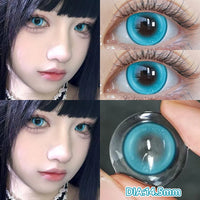 Blue Cosplay Series Colored Contact Lenses for Eyes With Prescription Cosmetics Pupils Eye Color Lenses Myopia Lens OVO