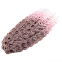 24 Inch Water Wave Crochet Braiding Hair Pink Blonde Synthetic Hair Extensions for Black Women