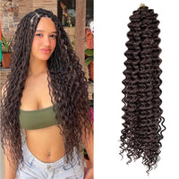 Long Deep Wave Braiding Hair 28 Inch Ocean Wave Crochet Hair Synthetic Deep Curly Crochet Hair Extensions For Black Women