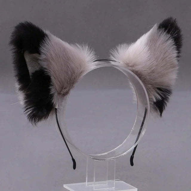 Furry Animal Cat Fox Ear Hair Hoops Party Cosplay Fur Hairband Girls Fashion Halloween Anime Headbands Headwear Hair Accessories